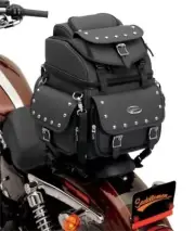 Saddlemen Sissy Bar Back Rest Bag BR1800EXS Touring Luggage with Studs Studded