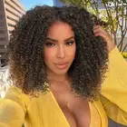 Quick Wig Curly Lace Front Wigs Short Kinky Curly Wig 13×4×1 HD Glueless Lace...