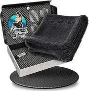 Nuke Guys Car Drying Cloth, Extremely Absorbent and Gentle on Paint, Gamma Dryer S, 40 x 40 cm, Black, 1400 GSM Microfibre Cloth for Efficient Drying After Car Washing, Microfibre Cloth