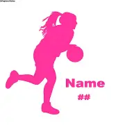 Basketball Player Decal Custom Sticker Team PINK GIRL pony Tail