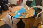 Epoxy Table ,Blue Resin, coffee Table, Epoxy Dining Table Walnut Dining Tables