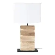 Eglo Lighting Contessore Rectangle Table Lamp - White / Natural / Black Base