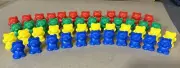 Lot Of Tiny Plastic Teddy Bear Figures 1” Tall 47 Bears Total 4 Colors