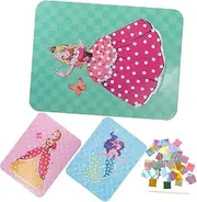 HONITANO DIY Needlework Tool Kit Boys and Girls Princess Dress up Puncture Painting Craft Unfinished Fabric Art for Boys Girls