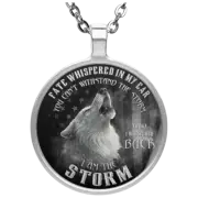 QUOTE WOLF ANIMAL HOWL charm 1" pendant Sterling 925 Silver 20" necklace Gift