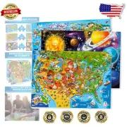 Family-Friendly 1000-Piece Puzzle Trio - Explore Maps & Space Adventure