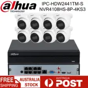 Dahua 8CH NVR kit 4MP Audio Wizsense IP Camera CCTV System IPC-HDW2441TM-S Home