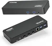 Plugable USB C Triple Display Docking Station with Laptop Charging, for Thunderbolt, USB4, or USB C Systems, Compatible with Windows, macOS, ChromeOS laptops (3X HDMI, 6X USB 5Gbps Ports, 60W USB PD)