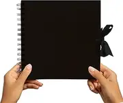 [bzbee] Styloo Small Scrapbook - DIY Scrapbooking Instax Mini Photo Album with 50 Black Papers Perfect Book for Wedding, Anniversary, Birthday, Travel, Friends, Baby and Gift (Small, Black)