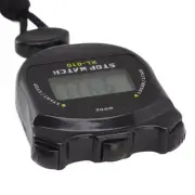 (Black)Referee Digital Stop Watch Timer Waterproof Multi Functions 140mAh DS