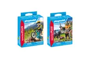2pc Playmobil Mountain Biker & Viking w/ Guard Dog Action Figure Combo Set 4+
