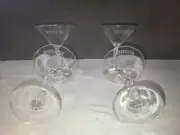 Beefeater London Dry Gin Martini Clear Etched Advertising Glasses Set Of 4.