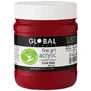 Global Colours Acrylic Paint Zero VOC 500mL Cool Red