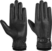 [Hand Fellow] Women Genuine Leather Gloves Women Winter Gloves Fleece Lined Touch Screen Ladies Driving Gloves Leather