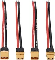 SING F LTD 4Pcs XT60 Female Cables XT60 Male Cables Replacement XT60 Plug Male Female Connector Accessories for Drones UAVs Planes Jets 12AWG 15cm