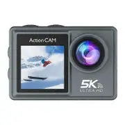 5K 30FPS Action Camera with Wifi Remote Control Electronic Image Stabilization Camera for Outdoor Di Gray Black