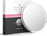[Mavoro] Magnifying Mirror with Suction Cups - Triple Suction Cup Stick on Mirror with 7X Magnification. Portable Travel Makeup Mirror, Magnified Cosmetic Mirror with Cloth. Mirrors for Dorm Decor