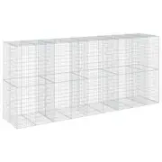 Gabion Basket with Cover 450x100x200cm Iron Wire Wall Cage Fence Fencing