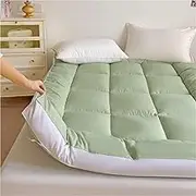 Full Size Futon Mattress,Thickened Soft Mattress Topper Queen Size Futon Mattresses Roll up Floor Mattress Sleeping Mattress for Adults, Household Students Dormitory Bedding(Green,135x200cm(53x79inch)