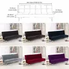 Plush Armless Sofa Bed Cover Stretch Non-Slip Folding Couch Futon Protector