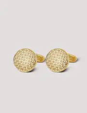 Hawes & Curtis Gold Round Mesh Textured Cufflinks Size: One Size
