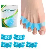 Welnove Toe Separators for Women, Toe Spacers, Toe Straightener for Women Men -Bunion Corrector Toe Stretcher for Hammertoe Yoga Practice,Small(5 Pair)
