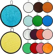 16Pcs Chromatic Kid Sensory Mat Set Circular Style Felt Textured Tactile Sensory Mat Wear Resistant Sensory Stimulation Mat with Non Slip Backing for Special Need Kid