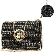 [KERYHEBN] Small Crossbody Bags for Women Leather Shoulder Bag with Chain Trendy Designer Clutch Satchel Ladies Evening Bags