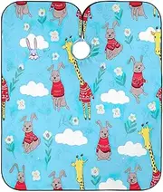 RPLIFE Whimsical Giraffe Red Blue Haircut Cloth Hair Color Capes Professional, Cape Hairdressing, Whimsical Giraffe Red Blue