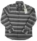 Tommy Bahama Men's Large Fog Grey Lazlo Ombre Stripe Silk Blend Shirt