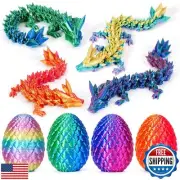 TBOLINE 4PCS 3D Printed Dragon Egg, Mystery Easter Egg Articulated Crystal An