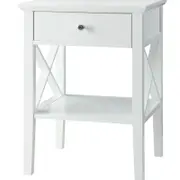 Long Island White 1 Drawer Side Table