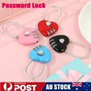 Heart Shaped Padlock 3 Dial Digit Password Lock Luggage Password Padlock HG