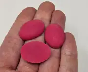 50 pcs Magenta Pink Flat-Back Half Pearls Cabochons Craft Rhinestones 18mm Oval