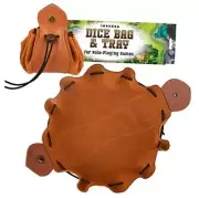 Store Dice Bag and Tray - Made with Genuine Cowhide Leather - Pull The String