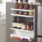 1PCS Hanging Fridge Shelf Spice Rack Wall Shelf Refrigerator Shelf (Black) B8Q8