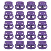 0.8x0.9" Cord Locks, 30 Pack Double Hole Spring End Toggle Stopper, Purple