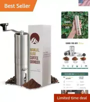 18 Adjustable Manual Coffee Grinder - Stainless Steel with Noise-Free Grinding