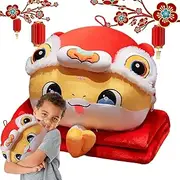 Throw Blanket Set, Pillow and Blanket Set, Throw Blanket and Pillow Set Hand Warmer Stuffed Blanket and Pillow Set Cute Snake Plush Pillow, Hand Warming Pillow Blanket for Travel Airplane Train Bed