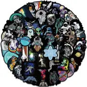 50Pcs Outer Space Astronaut Graffiti Sticker Car Guitar Suitcase Notebook Dec CR