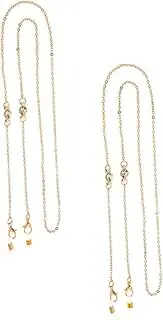 [LIFKOME] 1set Leaf Glasses Chain Sunglasses for Women Beaded Necklace Eyeglass Chains for Women Accessories Eyeglass Lanyards for Women Eyeglass Anti- Lost Chain Hanging Chain Metal 2pcs