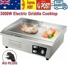 21" Electric Griddle BBQ Grill Pan Commercial Meat Indoor Flat Countertop 3000W