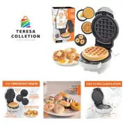 3-in-1 Mini Breakfast Maker- Make Eggs, Pancakes, Donuts, & Waffles and More ...