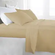 Single Size Taupe 1000TC Egyptian Cotton Sheet Set