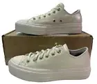 Converse by YOU CTAS Platform Lift Ox Leather Egret Off-White Shoe Women's 8.5
