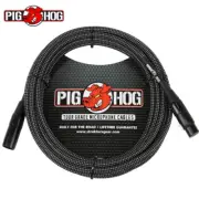 Pig Hog Black & White Woven XLR Microphone Mic Cable Cord 30ft XLR PHM30BKW