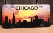 Chicago Silhouette Skyline American Novelty License Plate Auto Car Tag Vehicle
