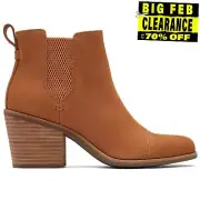 Toms Womens Everly Nubuck Heeled Ankle Boot Brown