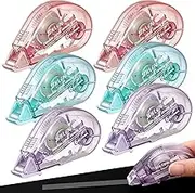 6 Pack Double Sided Tape Roller, Scrapbooking Supplies, Sticky Tape Glue Roller Dispenser for Scrapbook, Journaling DIY Crafts, Adhesive Tape, Perfect for Gift Wrapping Photo Albums
