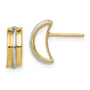 Madi K Kid's Earrings 14k Yellow Gold with Rhodium Polished Post Back